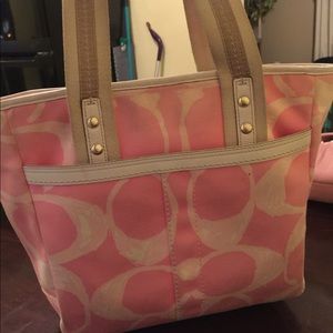 Pink coach handbag